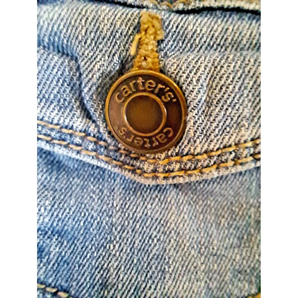 Carters Kid Blue Denim Trucker Jacket Size 5 Medium Wash Button Front 3H816610‎